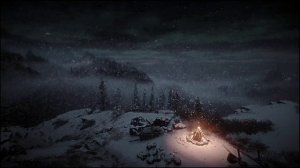 Сильные снежные ветры и метели высоко в горах и согревающий звук костра от бессонницы