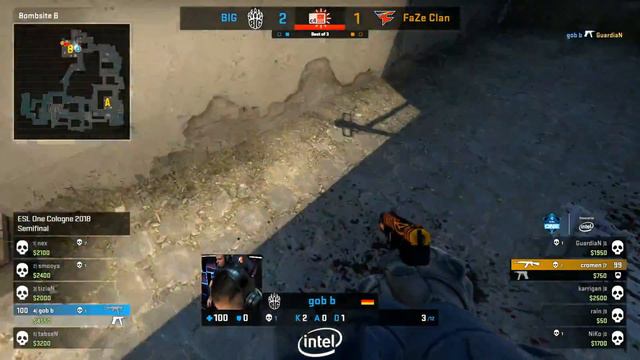 1 vs 2 gob b FaZe vs BIG / CS:GO / ESL COLOGNE 2018 - Highlights inferno 07.07.2018 смотреть онлайн
