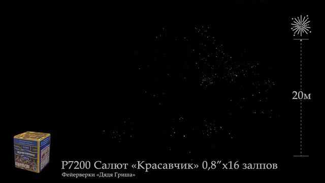 Р7200 Салют Красавчик 0,8х16 залпов смотреть онлайн