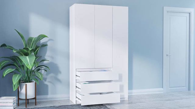 Шкаф 3-х створчатый Акация, Белый смотреть онлайн