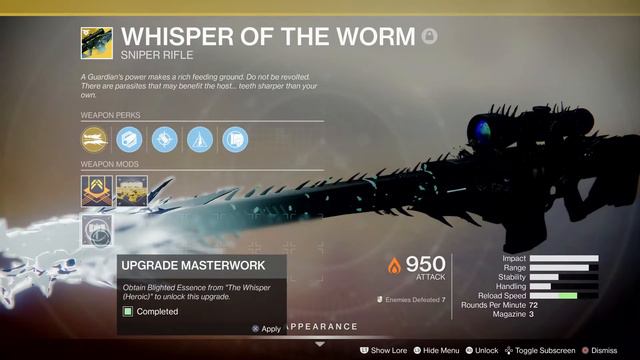 Whisper Catalyst Finally Complete - Blighted Essence From Chest (Destiny 2) смотреть онлайн