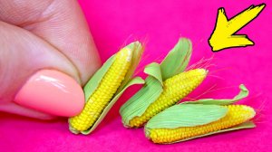 Мини кукуруза. Идеи еды для кукол своими руками DIY мастер класс Анна Оськина