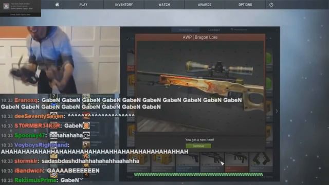 Выпадение AWP Dragon Lore CS GO #1 - реакция людей смотреть онлайн