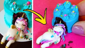 Повторяю торт Единорог обжора в миниатюре. Как слепить еду из полимерной глины. Анна Оськина