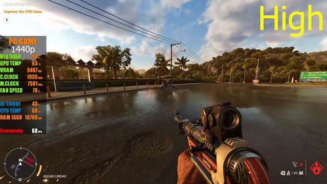 far cry 6 \ RTX 3060 12 GB \i5 11400f \ 1440p смотреть онлайн
