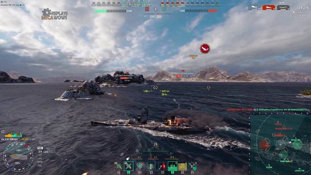St. Vincent 7 Kills & 214k Damage | World of Warships Gameplay смотреть онлайн