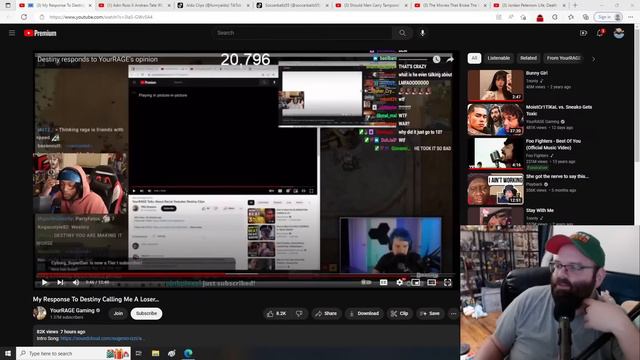 YourRAGE Responds To Destiny Calling Him A Loser смотреть онлайн