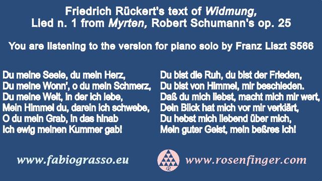 SCHUMANN / LISZT - WIDMUNG - Fabio Grasso, piano смотреть онлайн