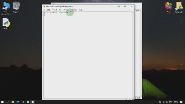 3. Python - Создание первой программы Hello, World смотреть онлайн