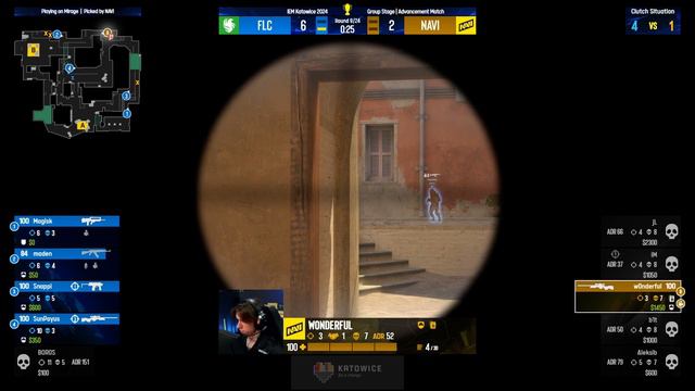 Falcons Vs. NaVi - Map 2 [Mirage] - IEM Katowice 2024 - Group A