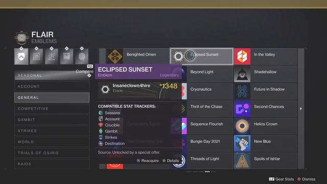 Destiny 2: Some of my rarest emblems i have collected. смотреть онлайн