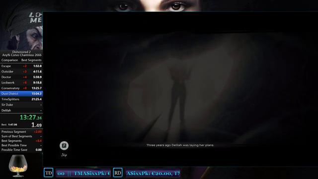 Dishonored 2 Any% Speedrun w/ Corvo - 26:42 смотреть онлайн