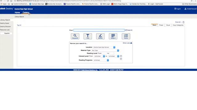 Destiny Card Catalog 2017