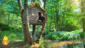 Строительство уютного ДОМИКА на ДЕРЕВЕ над водой. ЖИЗНЬ В ЛЕСУ БЕЗ СЕТИ, Выживание - Бушкрафт