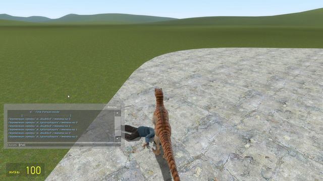 Garry's Mod человек против раптора