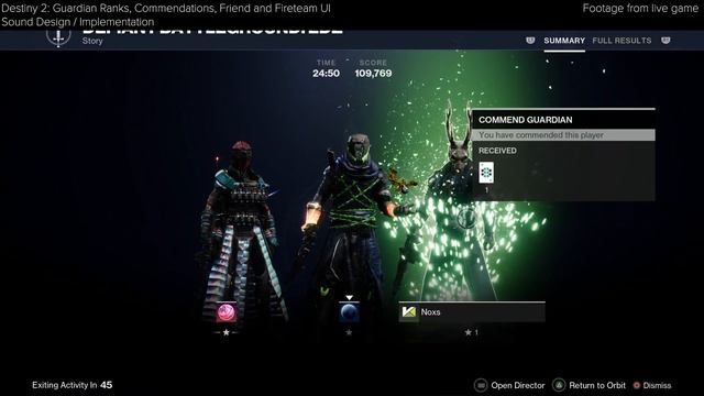 Destiny 2 Sound Design - Guardian Ranks, Commendations, Friend/Fireteam Requests смотреть онлайн