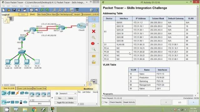 6.4.1.2 Packet Tracer - Skills Integration Challenge смотреть онлайн