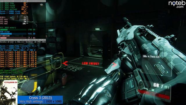 ASUS TUF A15 (2021) - Crysis 3 benchmark test (Ryzen 7 5800H, RTX 3060) смотреть онлайн