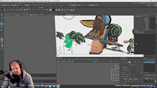 Color Test for Low Poly Duck Boy Character WIP // part 1 // Maya 3D Art Stream смотреть онлайн