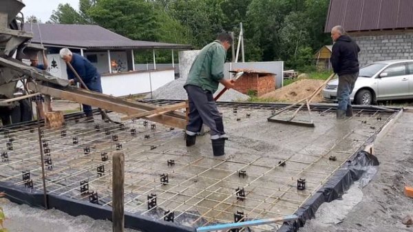 Фундамент - монолитная плита под дом 6*6. Своими руками.