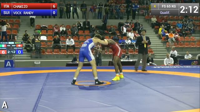 Qualification FS - 65 kg: Marquez Frank CHAMIZO (ITA) df. Randy VOCK (SUI) by TF, 10-0 смотреть онлайн