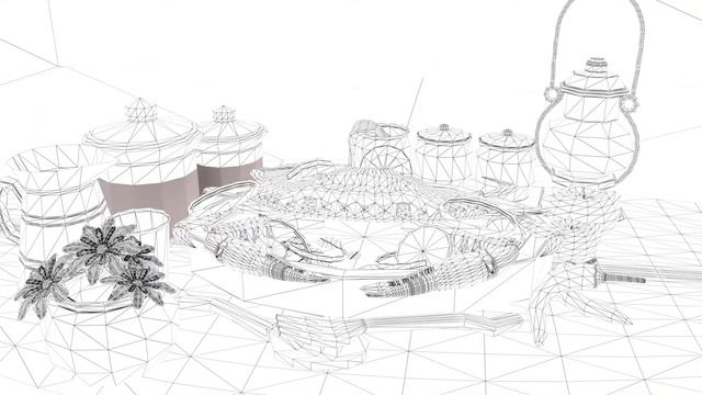 crab dish # 3d model смотреть онлайн