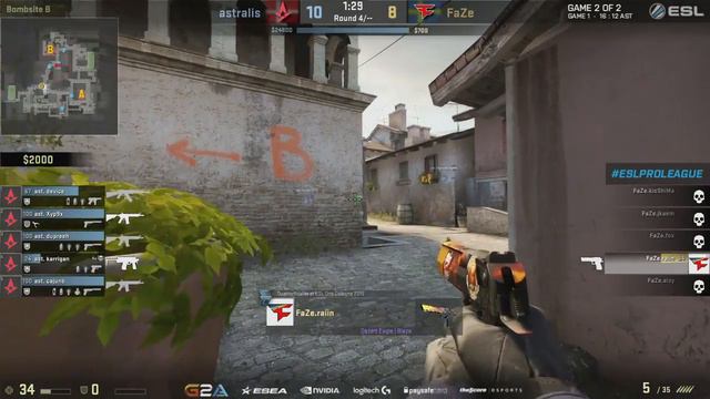 Astralis Karrigan Insane mp9 4 Kill vs FaZe | ESL Pro League S3 | HD смотреть онлайн