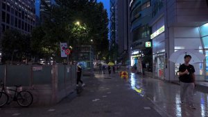 Seoul Walk through the Gangnam Teheran Street on a Rainy Night _ Korea Ambience Sounds