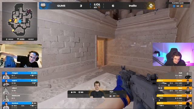 GUN5 Vs INSILIO В КС2 НА АНУБИСЕ / КОМАНДА ГАН5 ПРОТИВ КОМАНДЫ ИНСИЛИО / БУСТЕР, ЭВЕЛОН, ОВЕРДРАЙВ