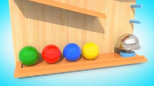 Деревянный домик - цветные шарики - учим цвета