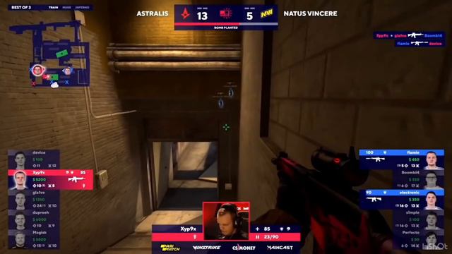 Natus Vinsere VS Astralis:Лучшее/CS GO Турнир (de_train) смотреть онлайн