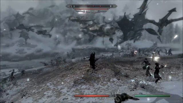Skyrim 50 Dragon Attack vs 100 Human смотреть онлайн