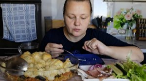 Мукбанг Запеканка цветная, солонина