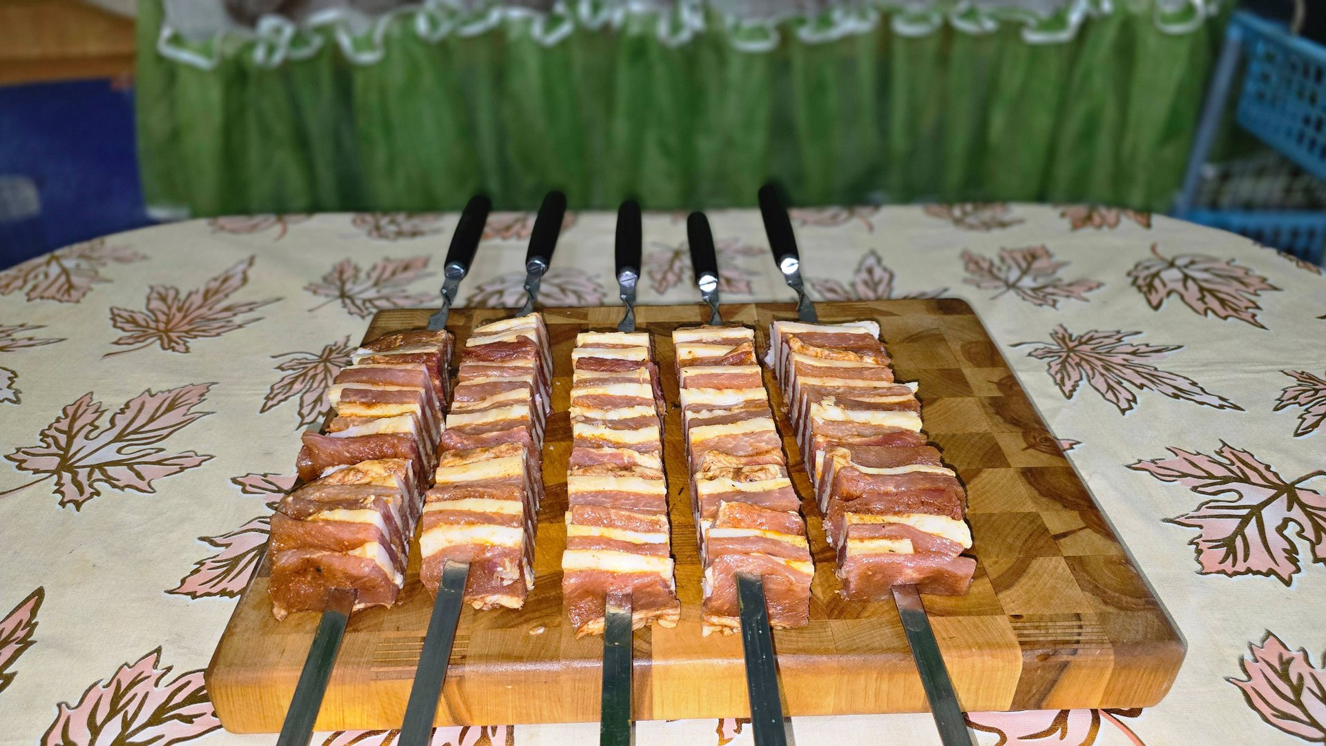 Шашлык слоеный карбонад с салом. смотреть онлайн