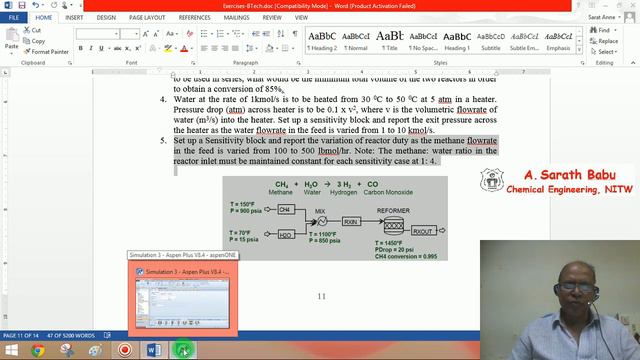Lecture 35: Simulation of a Flowsheet along with a Calculator Block in Aspen смотреть онлайн