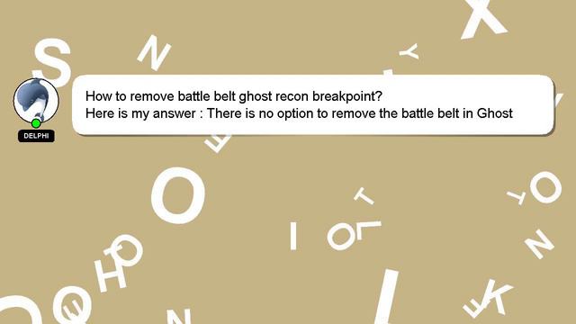 How to remove battle belt ghost recon breakpoint? смотреть онлайн