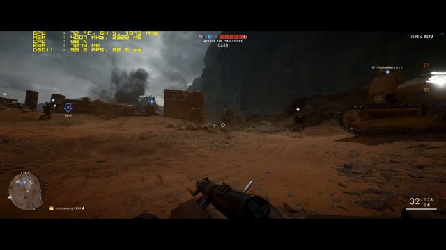 Battlefield 1 Open beta on GTX 1060 3g смотреть онлайн
