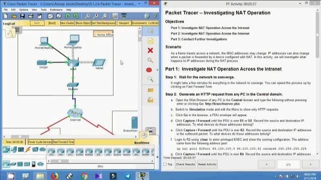 9.1.2.6 Packet Tracer - Investigating NAT Operation смотреть онлайн