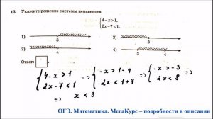 ОГЭ 2025. Математика. Задание 13. Укажите решение системы неравенств