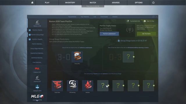 CS:GO Pick'Em Challenge ★ Boston 2018 - Group Stage смотреть онлайн