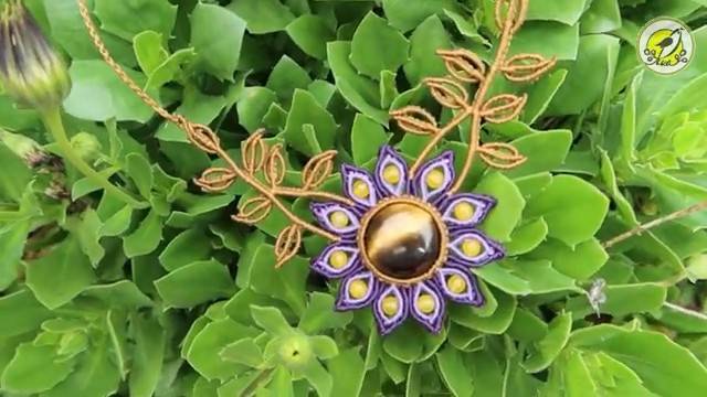 Macrame by Afeng： 2021-42｜Macrame Tutorial｜Macrame Necklace｜Flower｜编绳｜DIY｜ смотреть онлайн