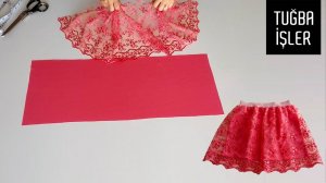 Пошив юбки из гипюра со сборками | Tuğba İşler