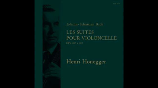 J S BACH Suite Für Violoncello Solo Nr 1 G dur, BWV 1007 - Henri Honegger - смотреть онлайн