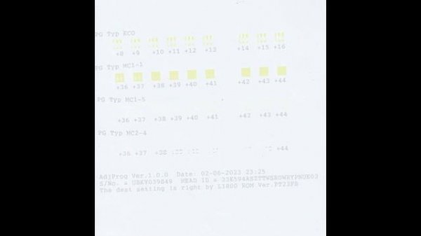 Калибровка двухсторонней печати L1800, Bidirection adjustment