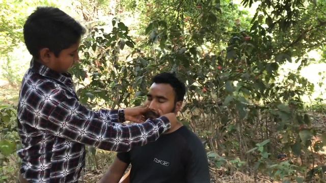 Relaxing with Head Massage in Forest by Indian Kid Barber CHUNNY LAL смотреть онлайн