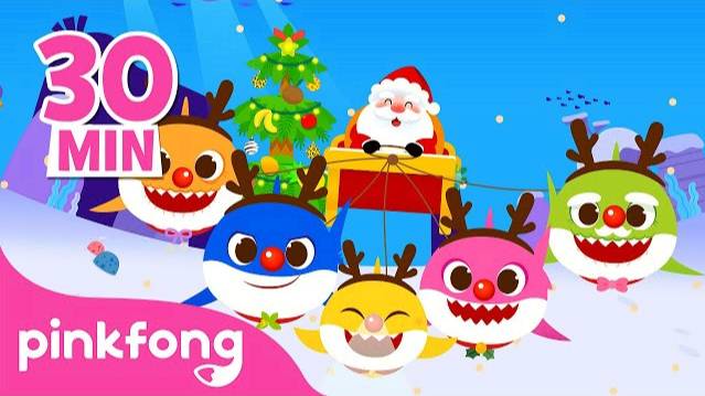 Christmas Sharks + More | Fun Christmas Songs for Kids | Best of 2022 | Pinkfong Official смотреть онлайн
