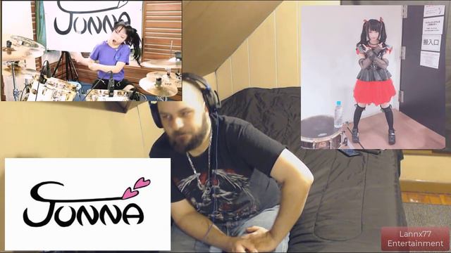 【 JUNNA 】DOKIDOKI☆MORNING / BABYMETAL - Painkiller / Judas Priest - Drum Cover - Reaction!