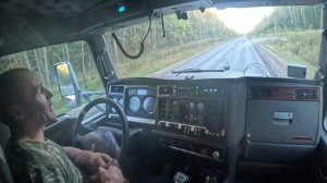 Кенворт Т660. Порожняком домой с Кирова. Встреча с Лосями