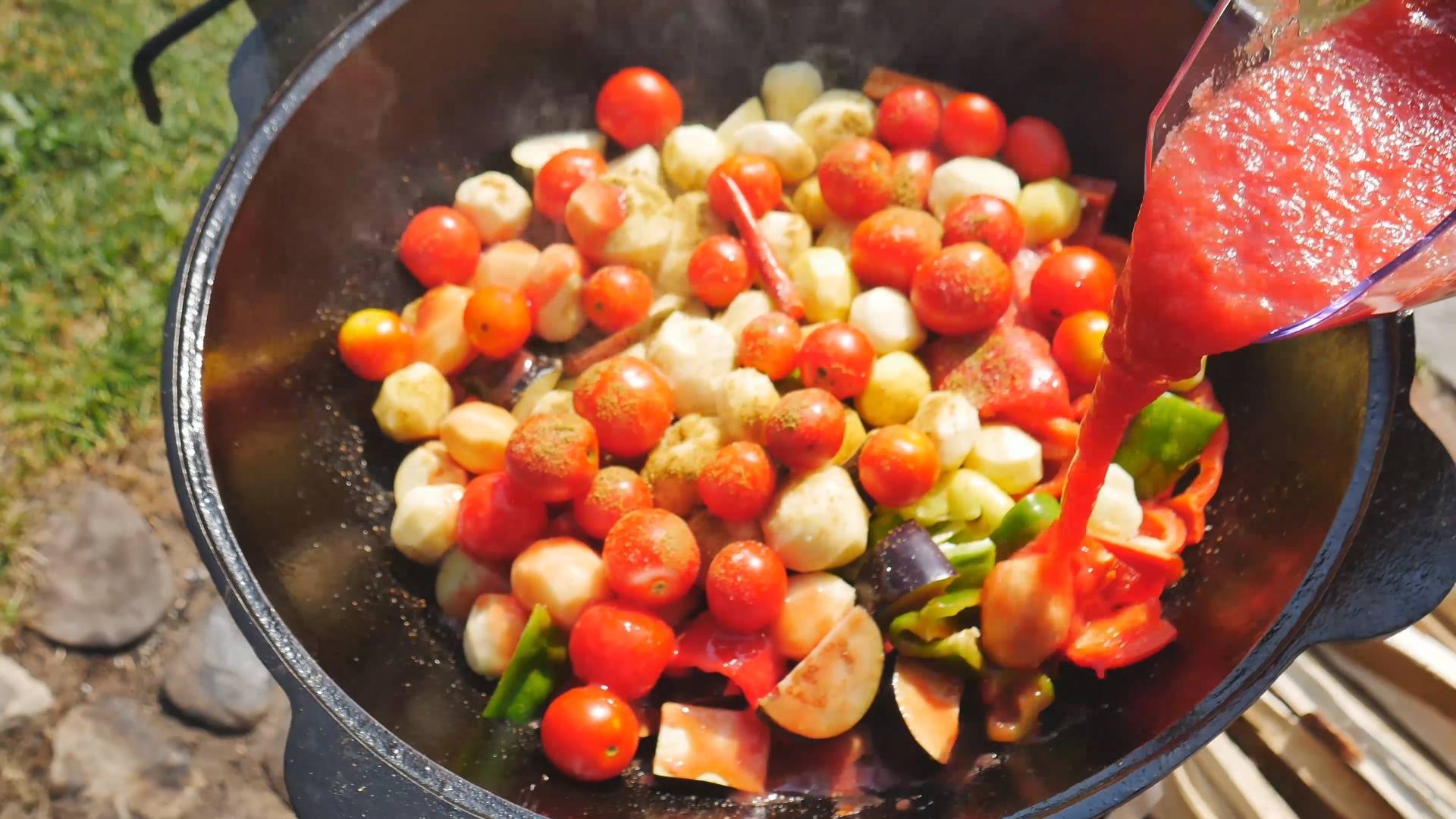 Чанахи в казане на костре должен попробовать каждый. смотреть онлайн