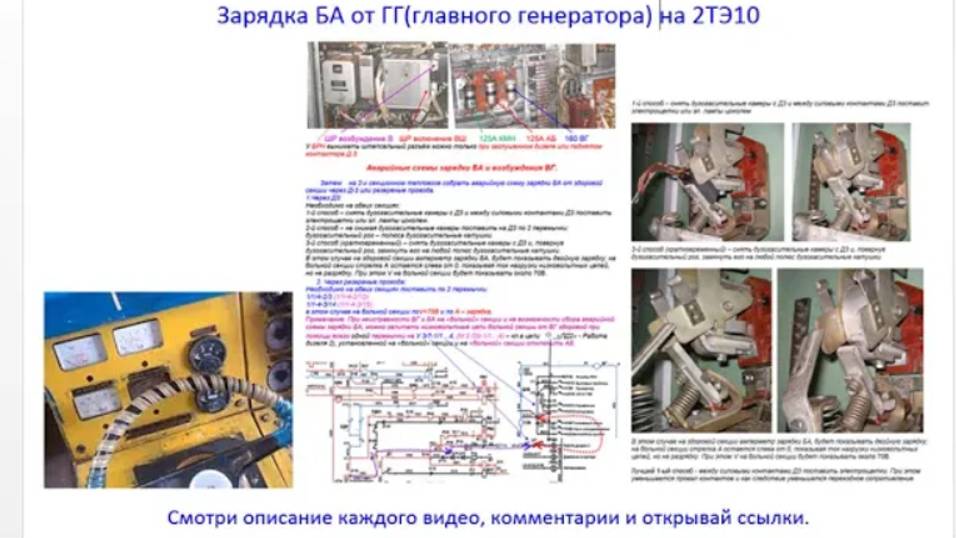 Тепловозы 2ТЭ10. 2.2.2.  Запуск дизеля от ГГ  работающей секц. на  2ТЭ10У с дизелем 10Д100 часть 2.